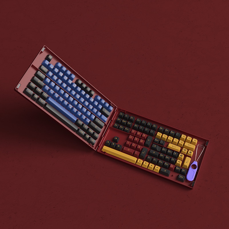 [Mã 44ELSALE2 giảm 7% đơn 300K] Set keycap AKKO Blue &amp; Red Samurai (PBT Double-Shot/ASA profile/226 nút)