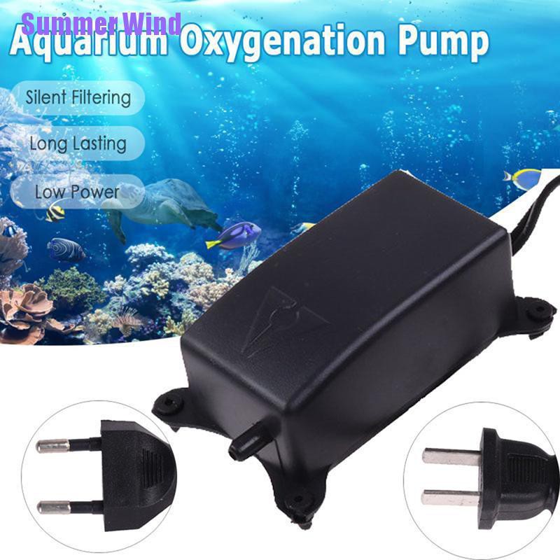 Summer Wind❥Ultra Low Noise Aquarium Air Pump Fish Tank Mini Air Compressor Oxygen Pump