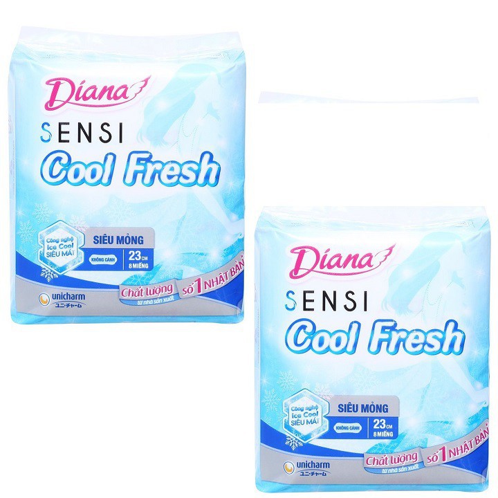 (giá thùng) Băng vệ sinh Diana Sensi Cool Fresh (gói 8 miếng)