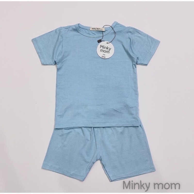 Bộ cộc tay MinKy Mom cotton lạnh mềm mịn cho bé