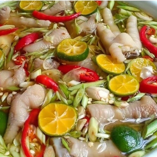 1kg chân gà sả tắc kèm nước sốt chấm cay món nhậu tuyệt vời, món ăn dân dã ăn vặt văn phòng