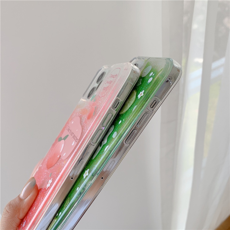 Ốp Điện Thoại Kim Tuyến Nước Hình Quả Đào/Chanh Cho Samsung Galaxy A23 A22 A22s A21s A20s A30 A20 A12 A11 A10s A10 A81 A91