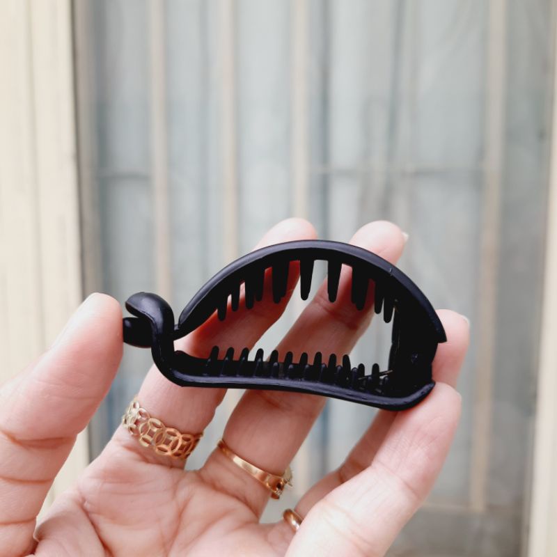 Kẹp cóc ngang bản đen nhám trơn