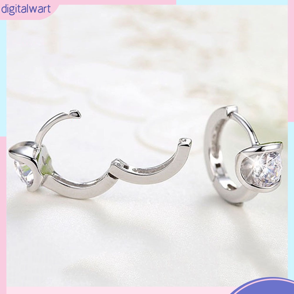 Bông Tai Đính Hạt Đá Tròn Thời Trang Nữ Tính