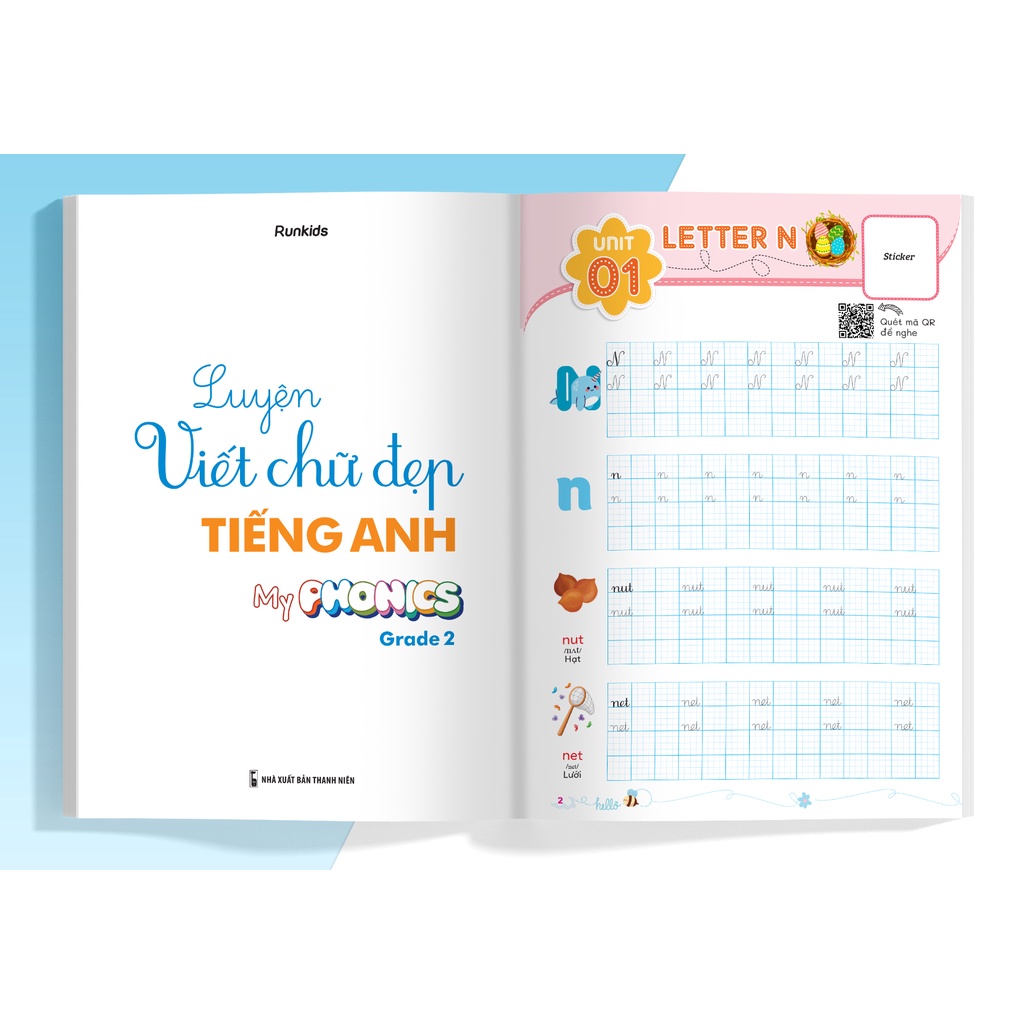 Sách Luyện viết chữ đẹp tiếng Anh My Phonics grade 2