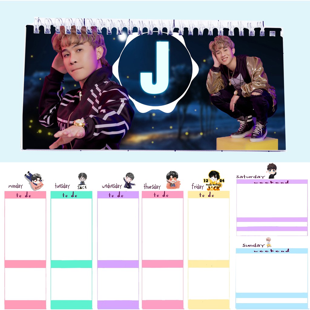 Sổ kế hoạch tuần jack j97 WPI14 hoạt hình Weekly Planner 52 trang thần tượng idol