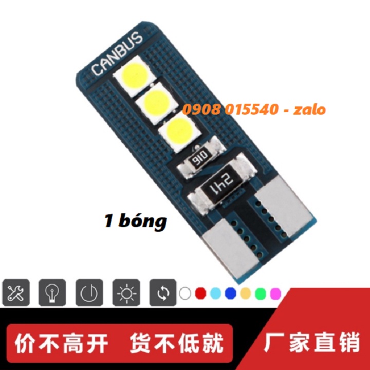 [Vin Store] - 1 BÓNG đèn LED T10 3030 6SMD, dùng cho xi nhan, mặt đồng hồ (MÃ 3x3)