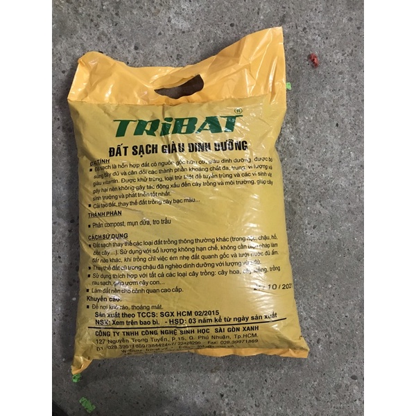 Đất sạch tribat 5dm3( khoảng 2,5kg)