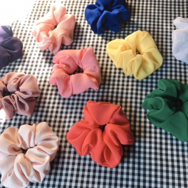 Buộc tóc vải scrunchies phong cách Hàn quốc