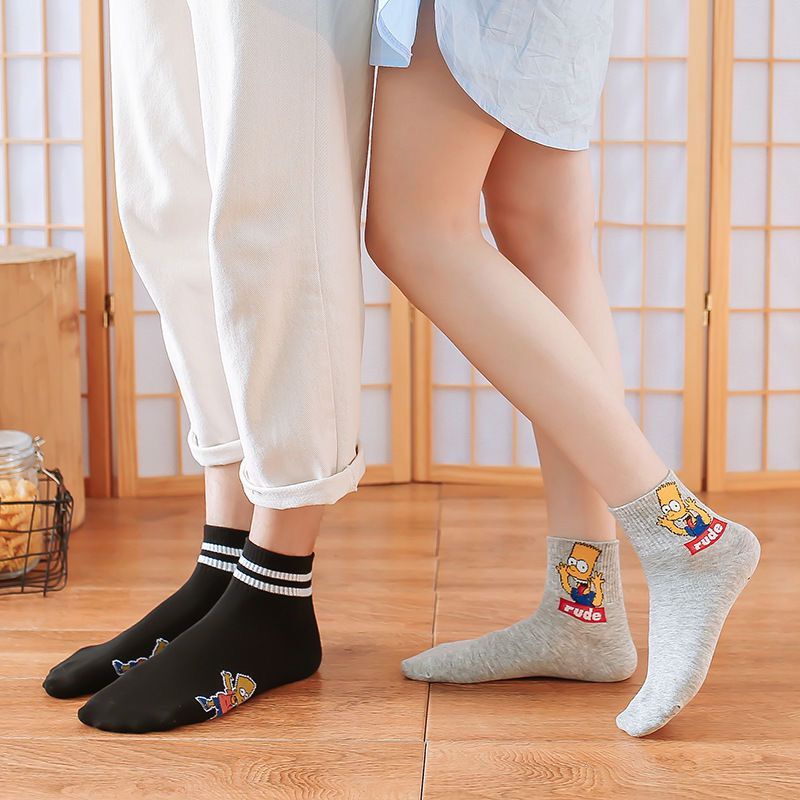 Vớ Cotton Cổ Thuyền In Họa Tiết Hoạt Hình Phong Cách Hàn Quốc Thời Trang Cho Học Sinh