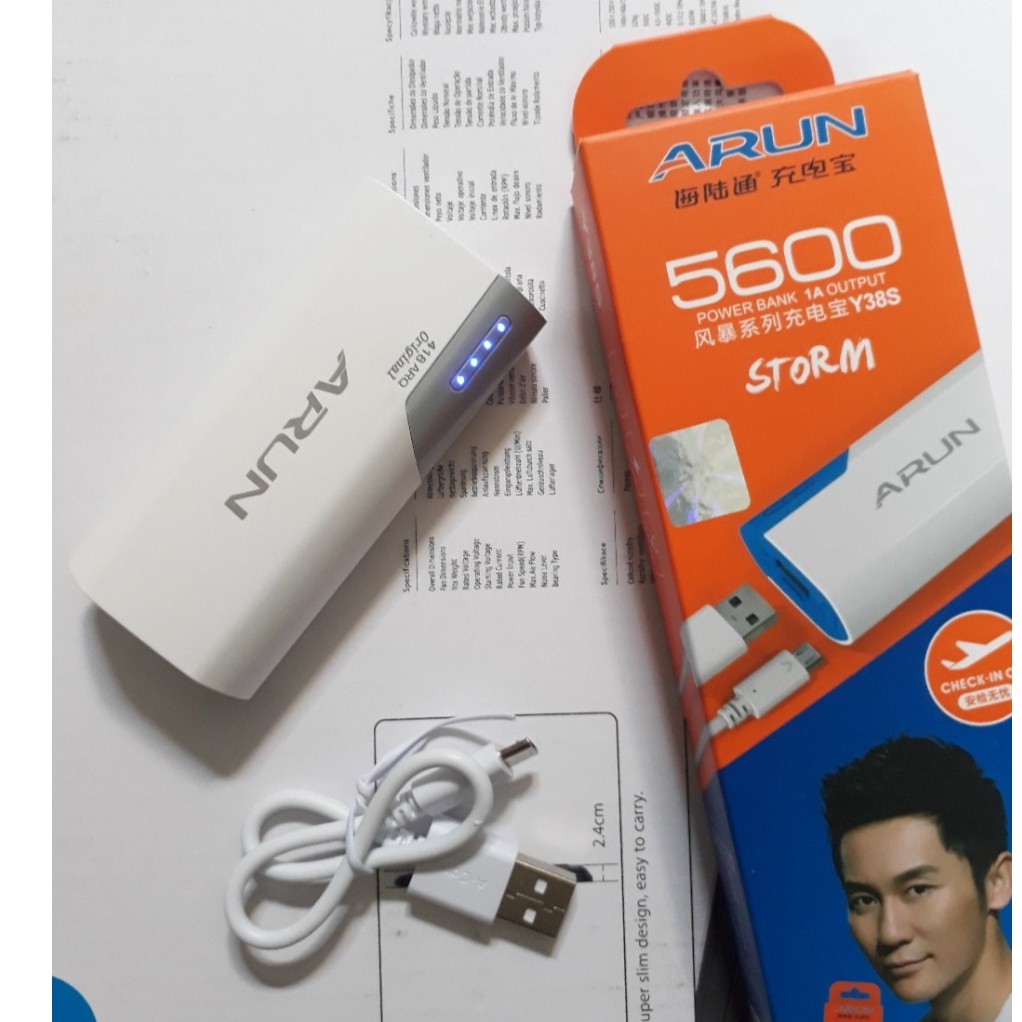 🎁Mẫu Mới🎁 Combo 10 Pin Sạc Dự Phòng ARUN 5600 mAh chính hãng (kèm cáp sạc)