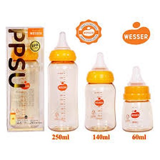Bình sữa/bình ống hút uống nước wesser 2in1 ppsu