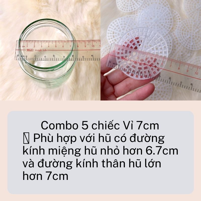 Vỉ nén thực phẩm Combo 5 chiếc lưới chèn miệng hũ làm rau củ ngâm chanh đào dưa cà muối