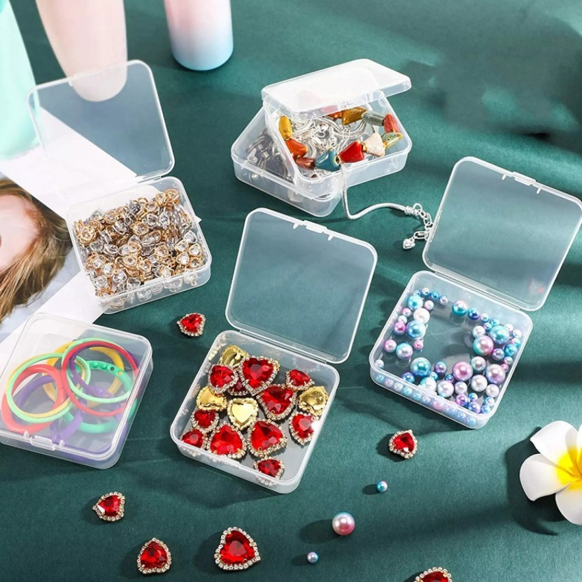 Set 6 Hộp Nhựa Vuông Mini 4.3 * 4.3CM Đựng Trang Sức