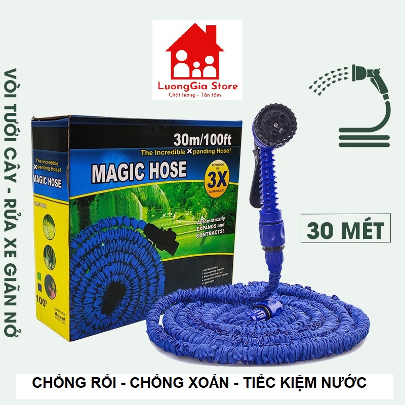 Vòi Rửa Xe,Vòi Tưới Cây, Vòi Xịt Đa Năng Giãn Nở Chống Xoắn 30m,15m