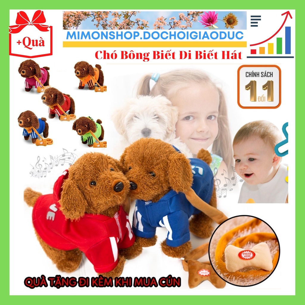 Chó Bông Biết Đi - Nhảy - Hát - Lắc Mông - Tiếng Việt - Hàng Sẵn Giao Ngay - Đồ Chơi MIMON