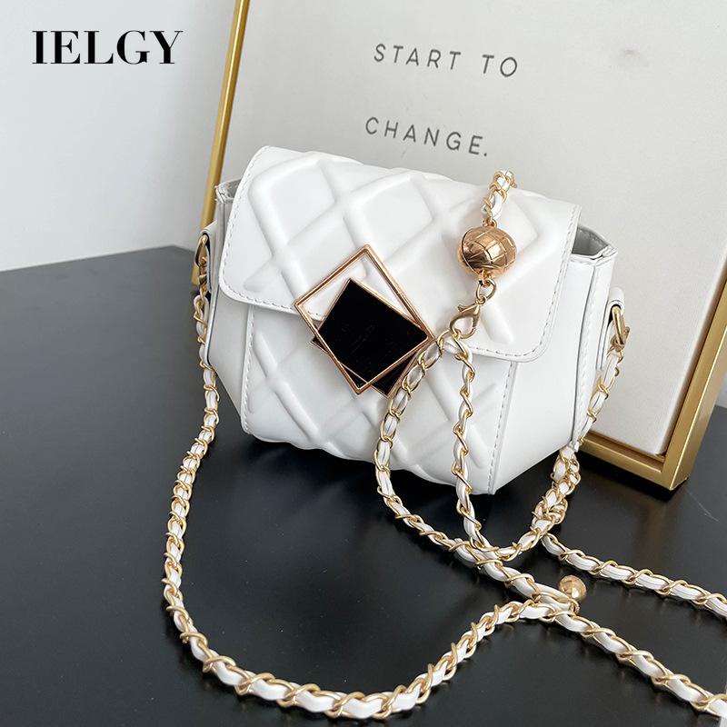 Túi đeo chéo hình thoi nhỏ nhắn phối dây đeo sợi xích phong cách Hàn Quốc thời trang cho nữ