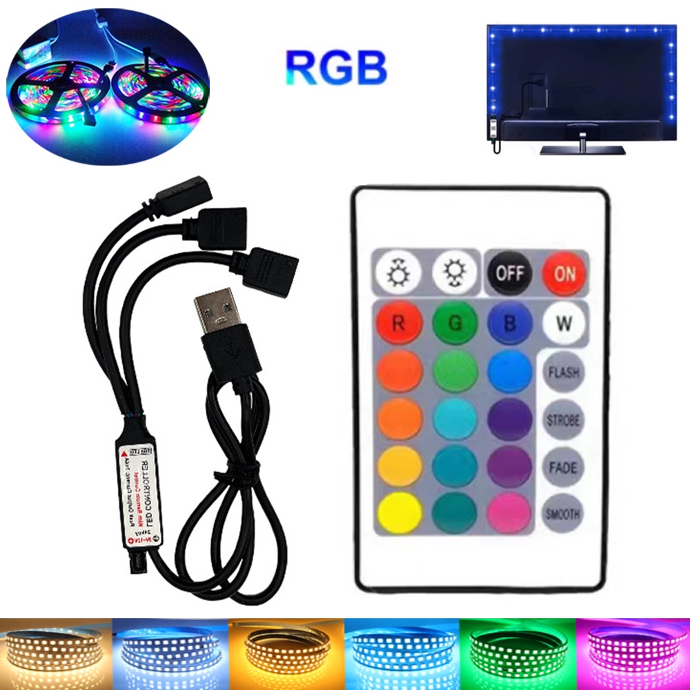 Bộ Điều Khiển Đèn LED 24 Nút Không Dây 5V USB 3 Trong 1 5M / 10M / 15M