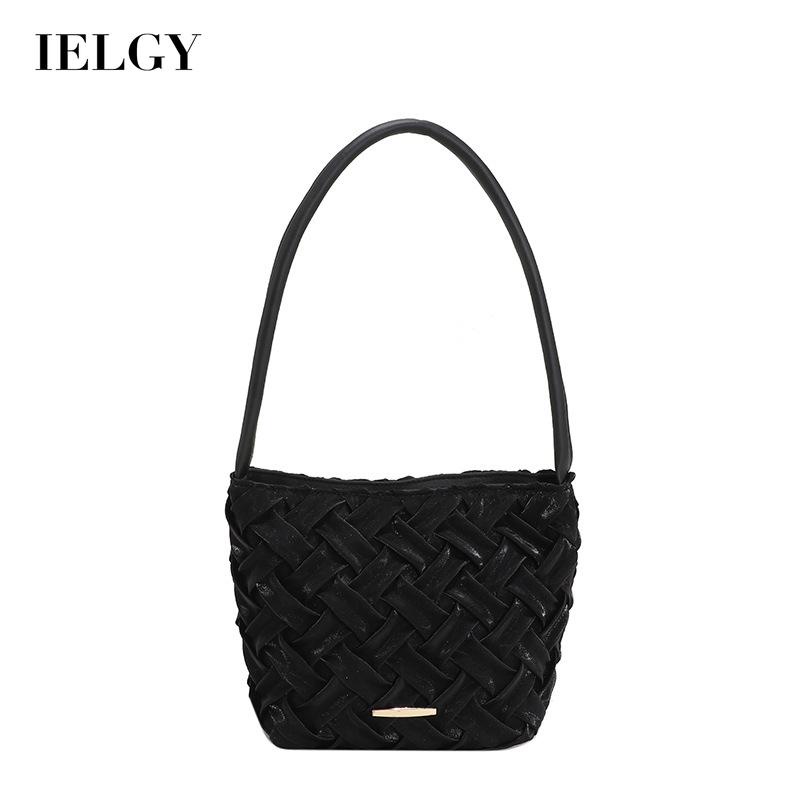 IELGY Túi Đeo Vai Bằng Vải Dệt Màu Trơn Thời Trang Cho Nữ