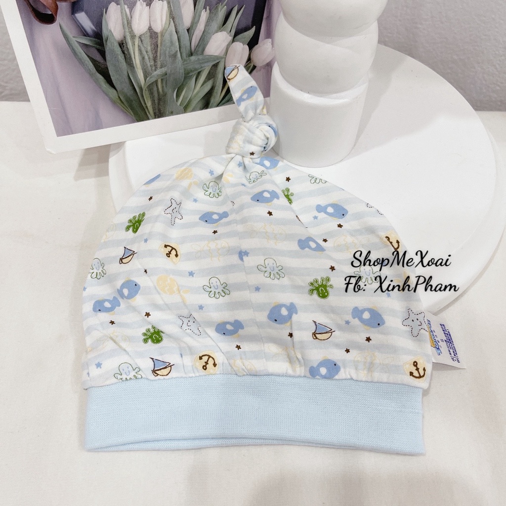 Mũ Sơ Sinh Che Thóp 2  Lớp Hiệu TomMi Cho Bé Size Newborn
