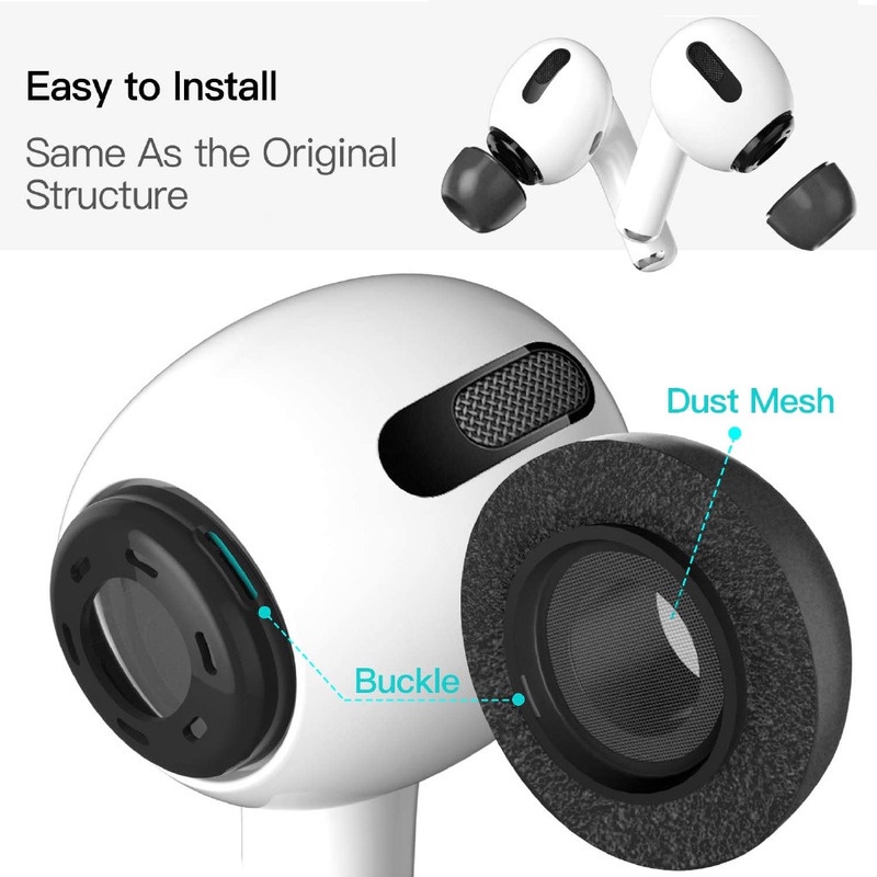 1 Cặp Nút Bịt Tai Nghe Bằng Cao Su Non Màu Đen Chống Bụi / Tiếng Ồn Thay Thế Dành Cho AirPods Pro