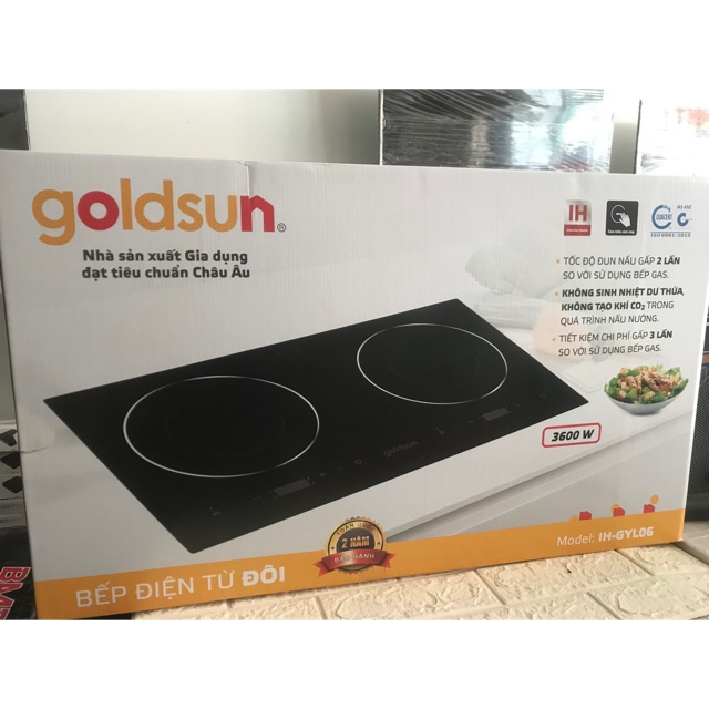 BẾP TỪ ĐÔI GOLDSUN IH-GYL06 Chính Hãng bảo hành 2 năm