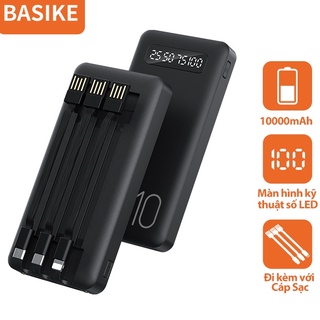 Sạc dự phòng 10000mAh 20000mAh BASIKE 2.1A Sạc Nhanh Với cáp sạc Lightning Type C