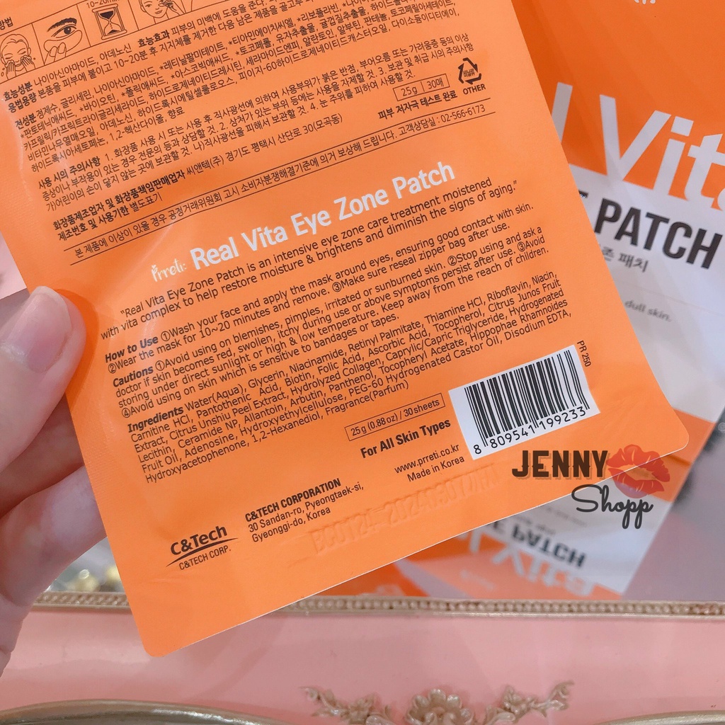 Mặt Nạ Đắp Mắt Prreti Real Vita Eye Zone Patch