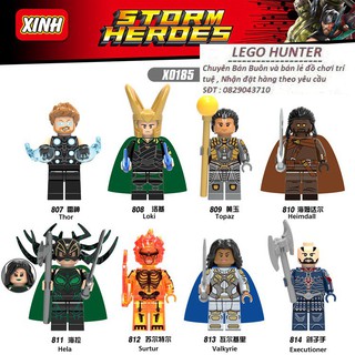 Xếp hình Marvel Superheroes Minifigures mô hình nhân vật Thor Ranarok Thor Hela Loki Heimdall Surtur Valkyre X 0185