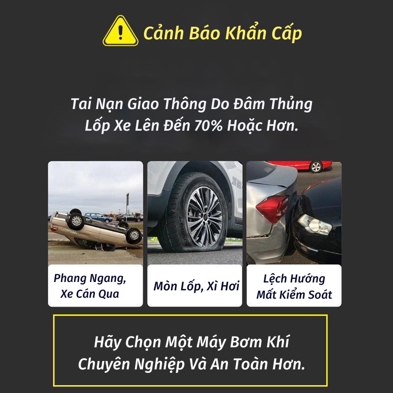 Bơm Lốp Ô Tô Dự Phòng Bơm Xe Ô Tô Mini Dùng Cho Xe Từ 4 Đến 7 Chỗ Tiện Lợi Mang Theo Mọi Nơi Đèn Rọi Ray ASAKI