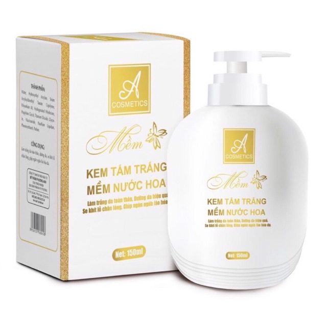 Kem tắm trắng mềm nước hoa A COSMETICS 150ML,Siêu Kích Trắng Tự Nhiên,Mềm Mịn Da BEAUTY CARE | BigBuy360 - bigbuy360.vn