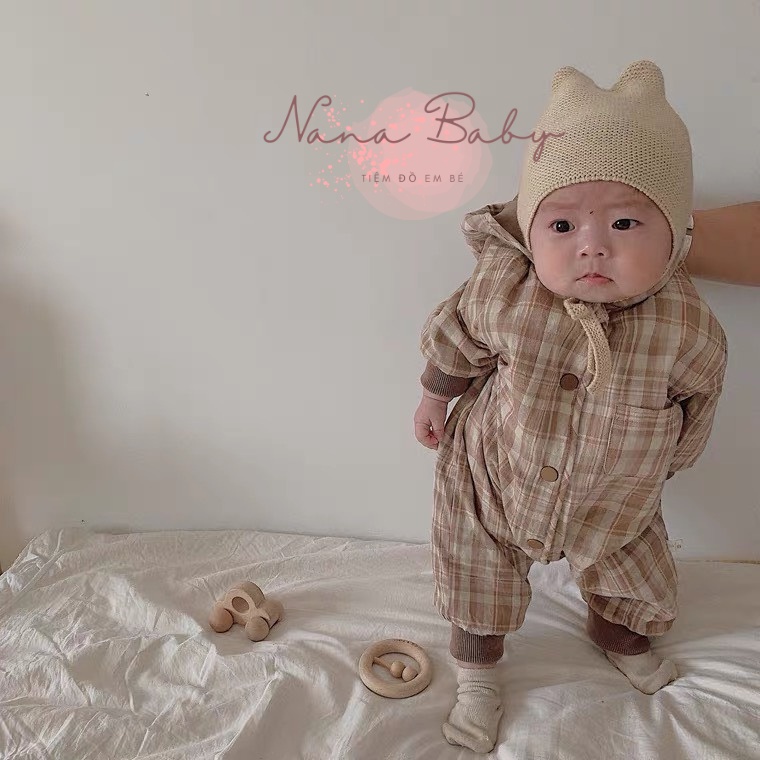 Mũ nón len cột dây màu trơn phong cách hàn quốc đáng yêu cho bé ML60 - Nana Baby