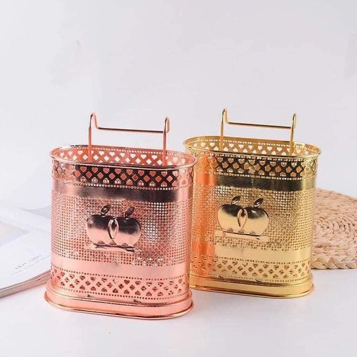 Ống cắm đũa, thìa mạ vàng chống gỉ chắc chắn, bền đẹp cho gia đình