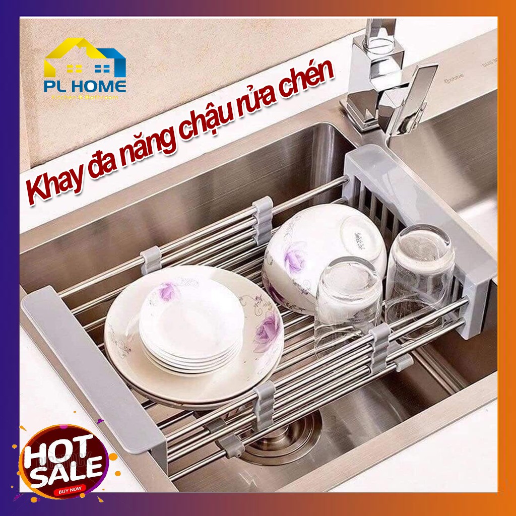 Rổ Đựng Chén Dĩa, Hoa Quả Đa Năng phù hợp với mọi kích cỡ chậu rửa chén, khay chén, rổ inox