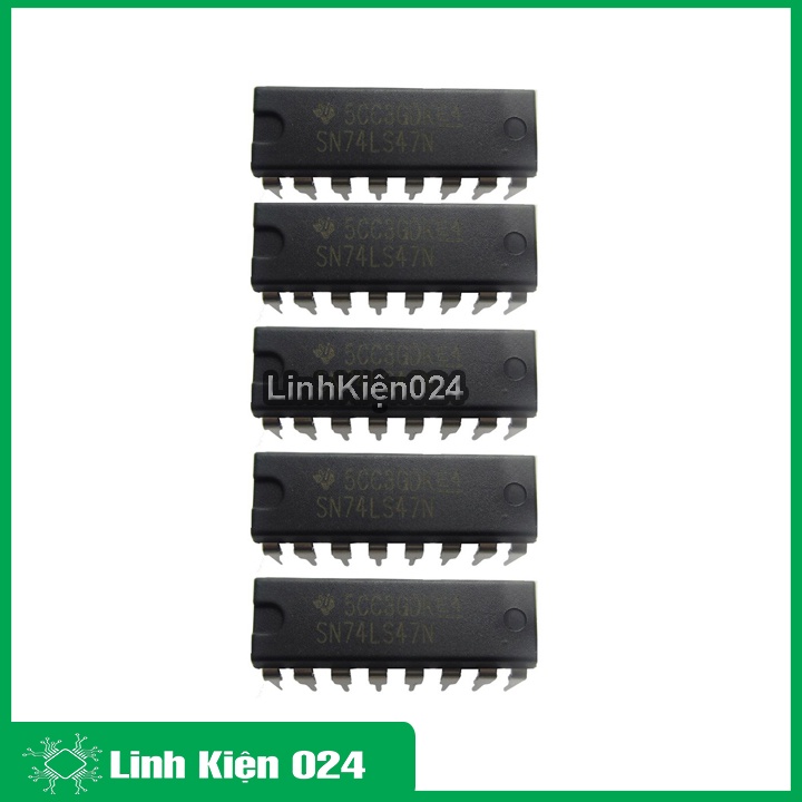 Ic chức năng 74LS47 điều khiển led 7 đoạn bằng mã BCD to 7-segment Decoder/Driver DIP16