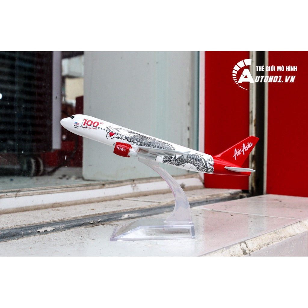 MÔ HÌNH MÁY BAY MALAYSIA AIR ASIA DRAGON 16CM EVERFLY 6854