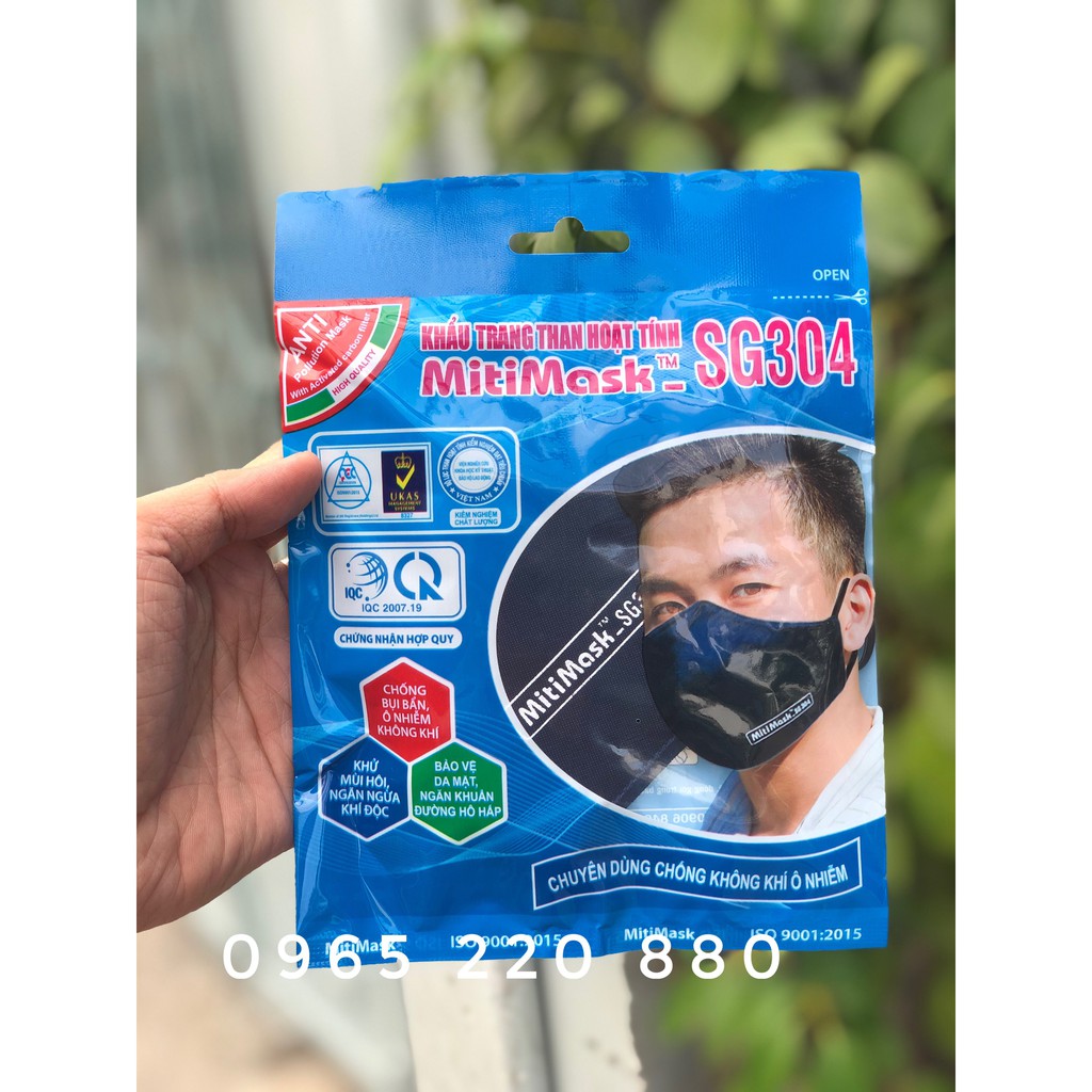 khẩu trang than  hoạt tính Miti Mask 304 chính hãng