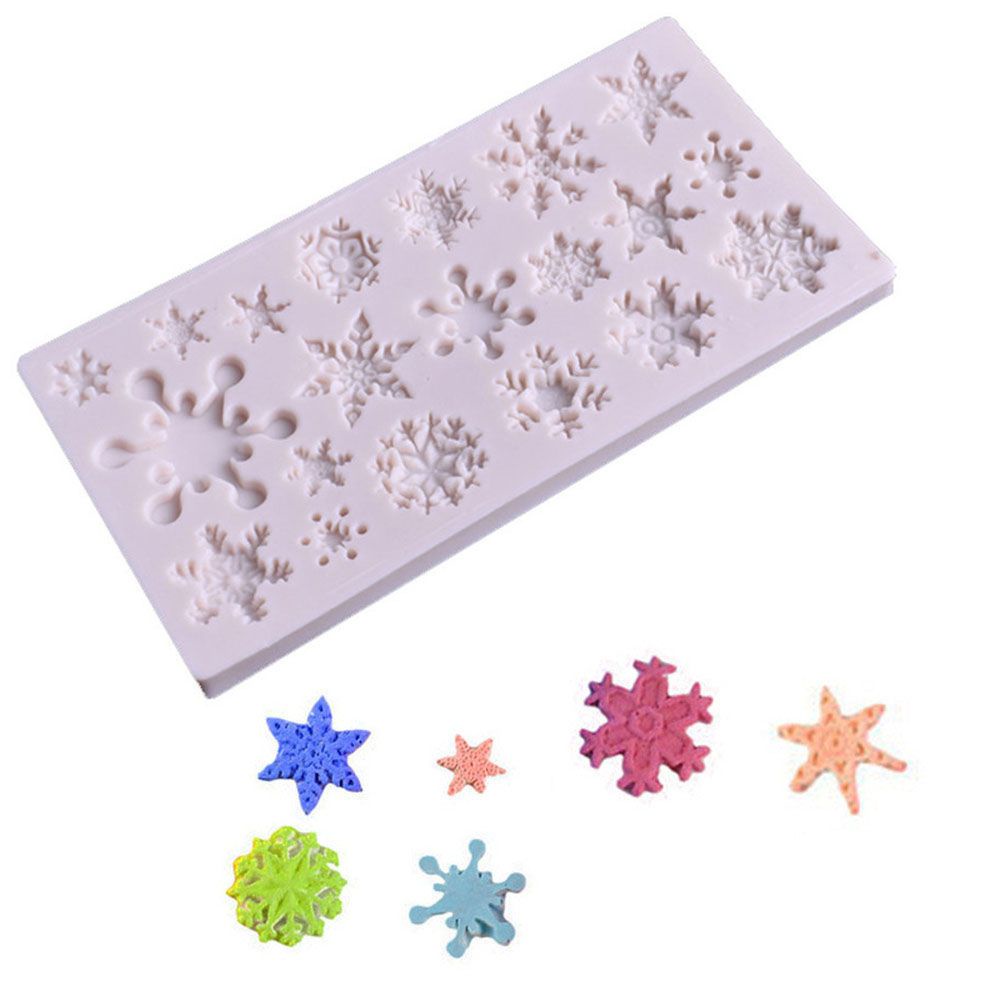 JANE Cake Decorating Snowflake Mold Christmas Fondant Baking Mould 3D Silicone Candy Jelly Chocolate