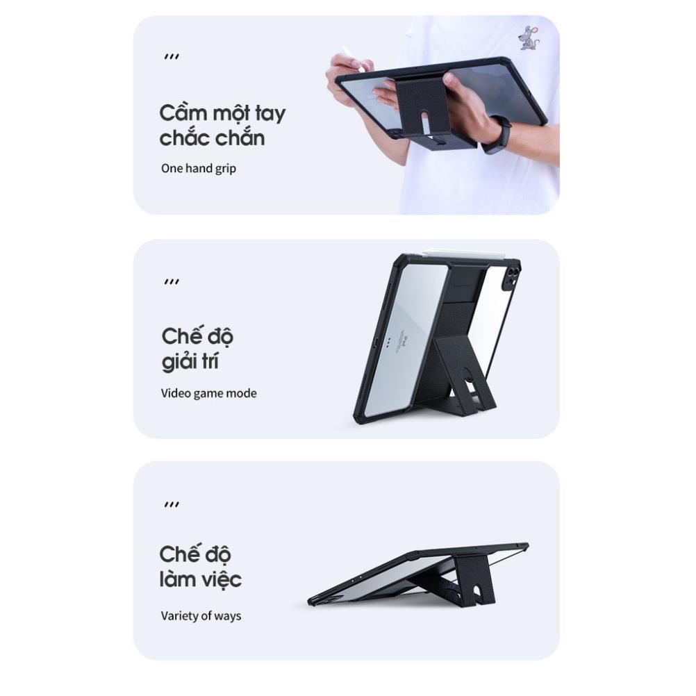 Ốp lưng đế dựng XUNDD iPad Pro 11/ 12.9 inch (M1-2021/2020) (Beatle Stand Series) Chống shock, Mặt lưng trong, Viền TPU