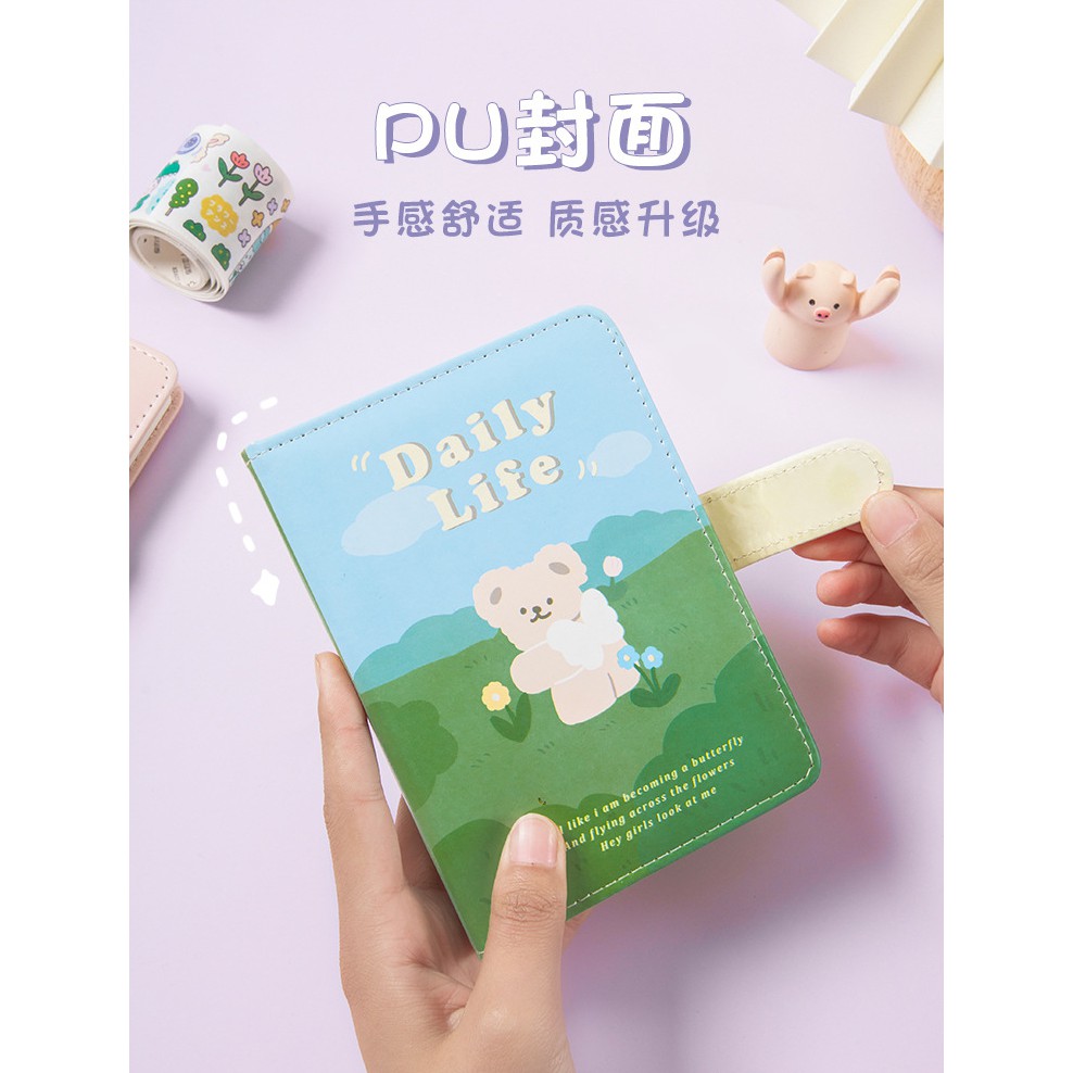 Sổ tay journal MIAO'S LITTLE FOREST sổ bìa da 192 trang cute trang trí nhật ký bullet journal MNB218