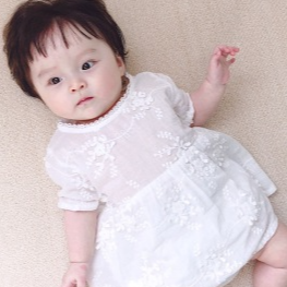 Baby Girls Embroidered White Romper   Infant Newborn Jumpsuit    Baby Clothes