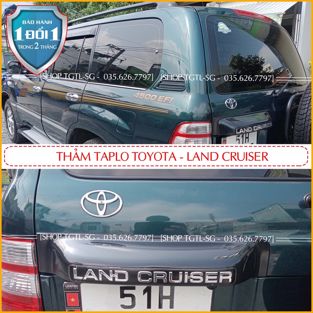 [Landcruiser 2005] Thảm bảo vệ Taplo oto loại da vân gỗ,da cacbon,da nỉ đen và nhung lông cừu dày 3 lớp