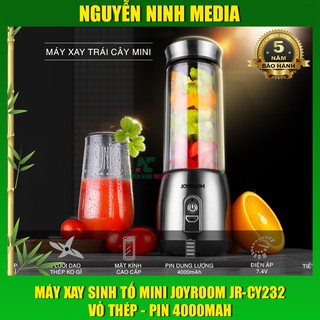 Máy xay sinh tố mini joyroom jr-cy232 chất liệu thép không gỉ, pin dung lượng 4000mah chính hãng