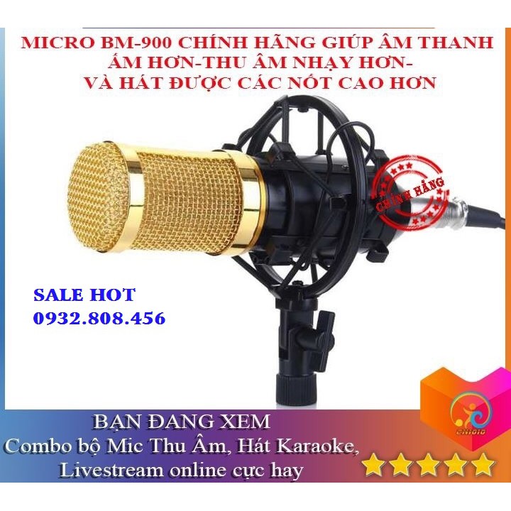 COMBO MICRO THU ÂM BM900 + SOUND CARD V8 BẢN TIẾNG ANH