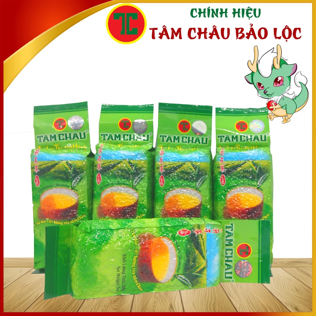 [TÂM CHÂU]05 Gói Trà Lài Bao nhôm Hút chân không 200G - Chính hiệu TÂM CHÂU BẢO LỘC
