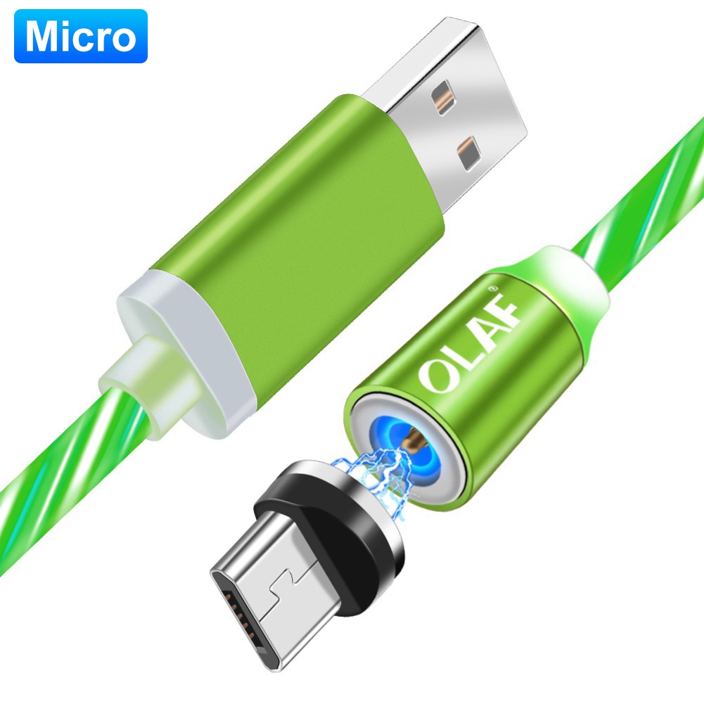 Dây Cáp Sạc Từ Tính Đầu Micro Usb Loại C Có Đèn Led Báo Hiệu Tiện Dụng