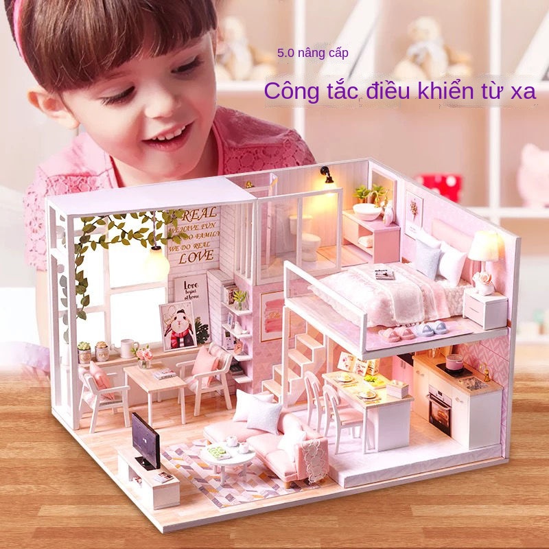☫Nhà lắp ghép bằng gỗ làm bằng tay mô hình xếp hình ba chiều đồ chơi giáo dục trẻ em đồ chơi giáo dục trẻ em món quà sin