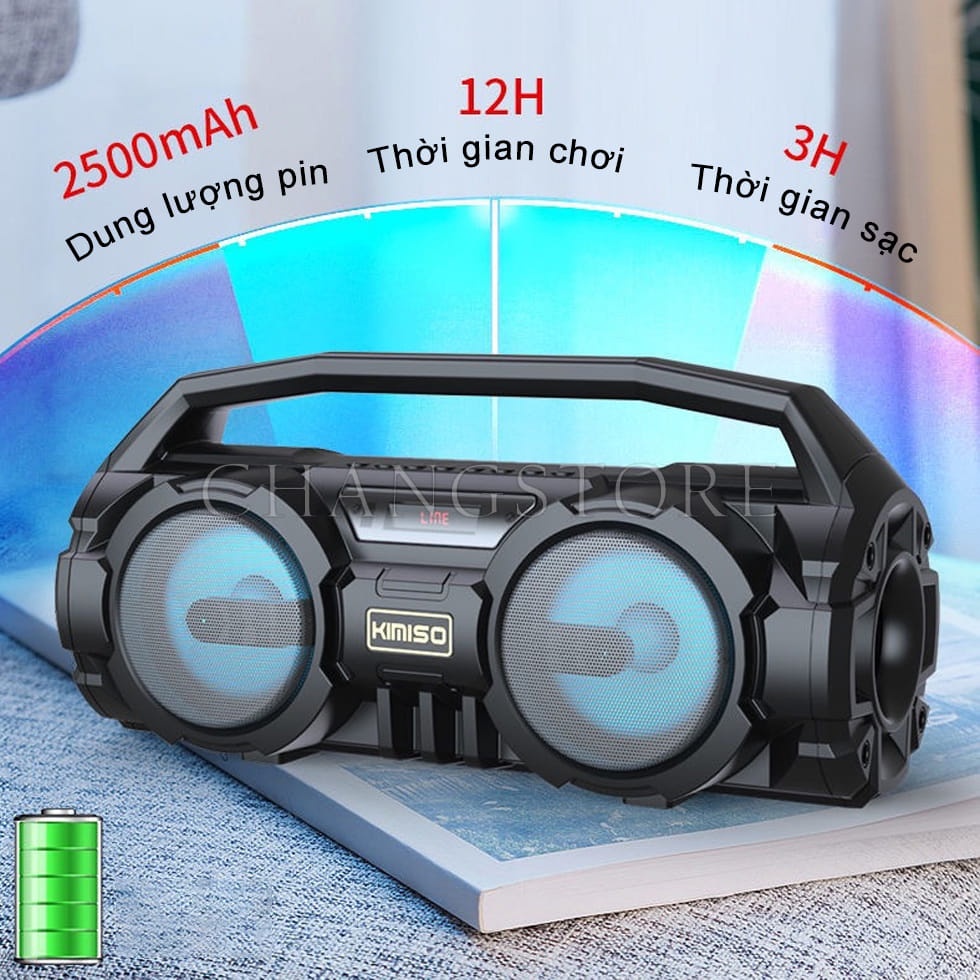 Loa Kẹo Kéo Karaoke Bluetooth Mini KIMISO Chất Lượng Âm Thanh Trong Trẻo Và Rõ Nét Cực Đã + Tặng Kèm Mic Tiện lợi