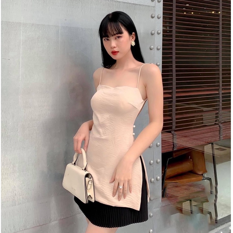 [BBSTORE'S] Áo Cát Nhung Xẻ Tà Pearl Top -TK443