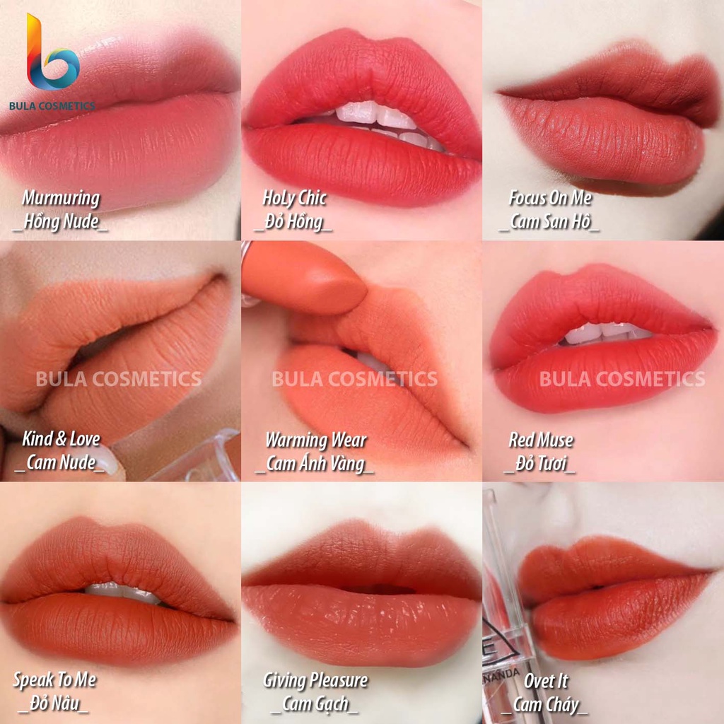 Son 3CE Soft Matte Lipstick, Son Thỏi Siêu Lì Không Bột Vỏ Trong Suốt